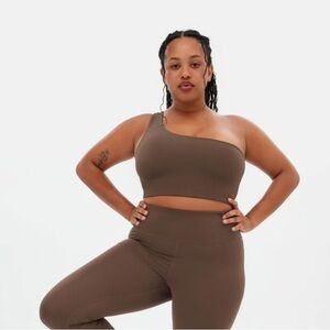 NEW Girlfriend Collective Cafe Bianca one shoulder sports bra